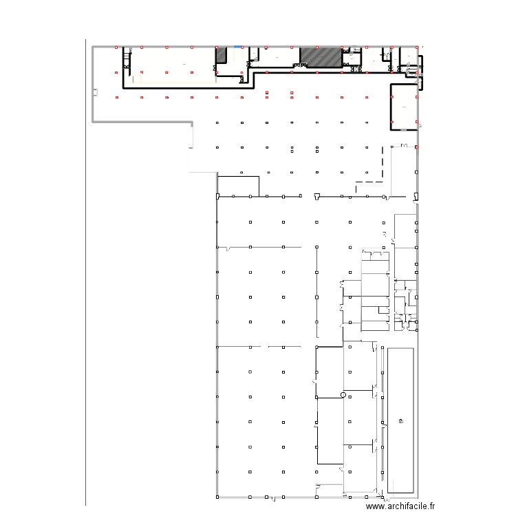 sous sol. Plan de 21 pièces et 965 m2