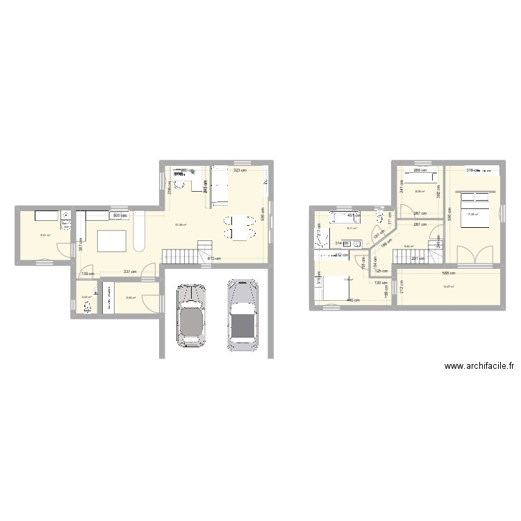 Essai 2. Plan de 10 pièces et 137 m2