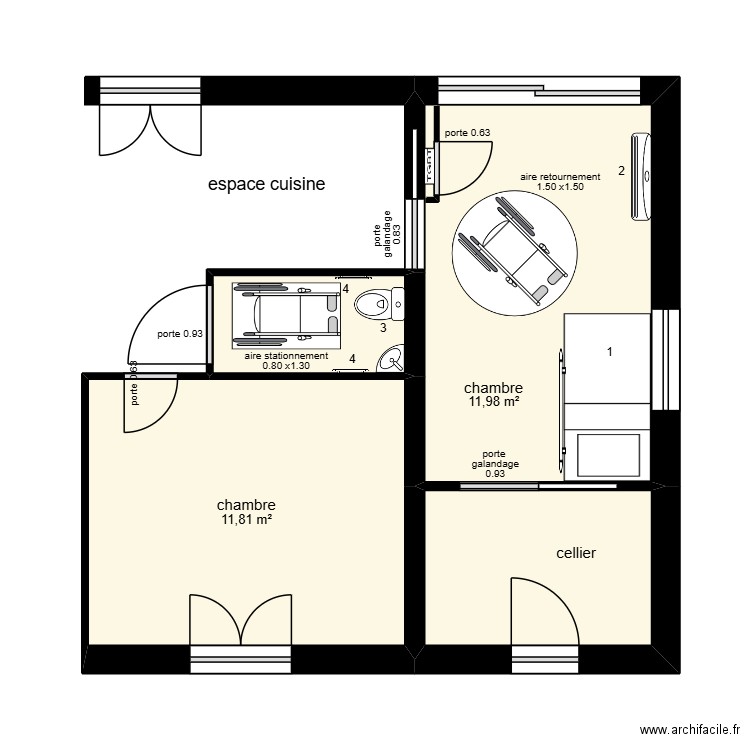 Berthome Proposition Soliha. Plan de 4 pièces et 31 m2