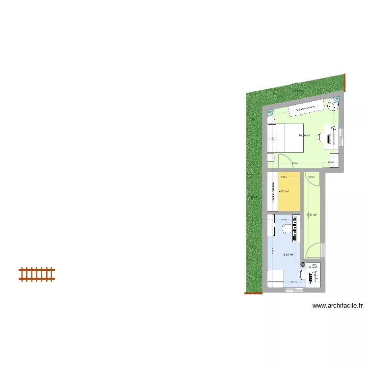 Extension 2. Plan de 4  et 31 m²