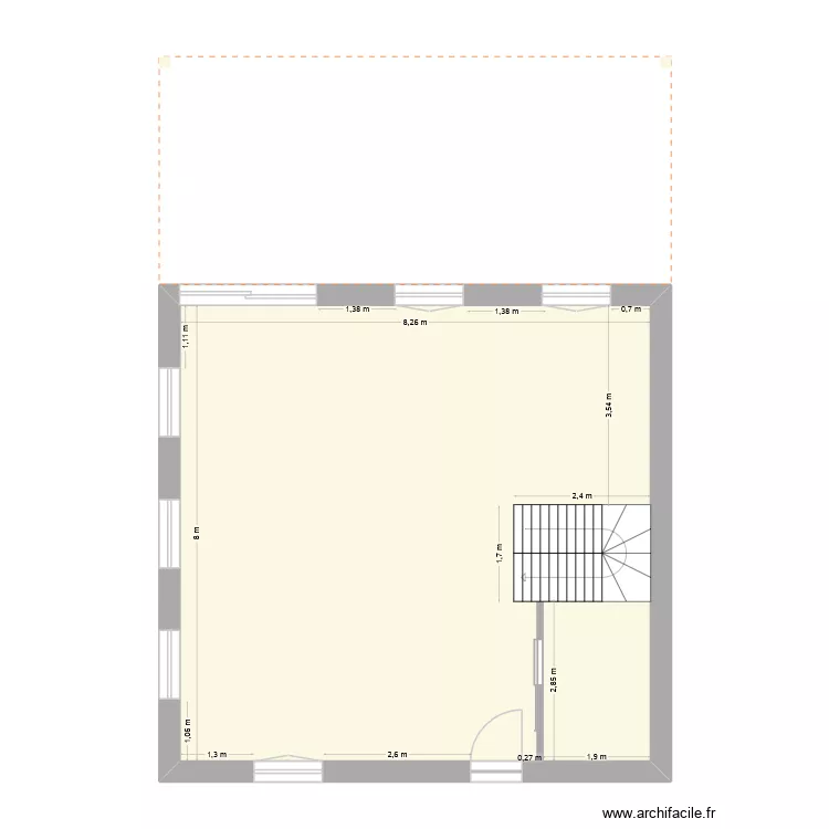 Erasme_v4_non meubl&eacute;. Plan de 8 pièces et 129 m²