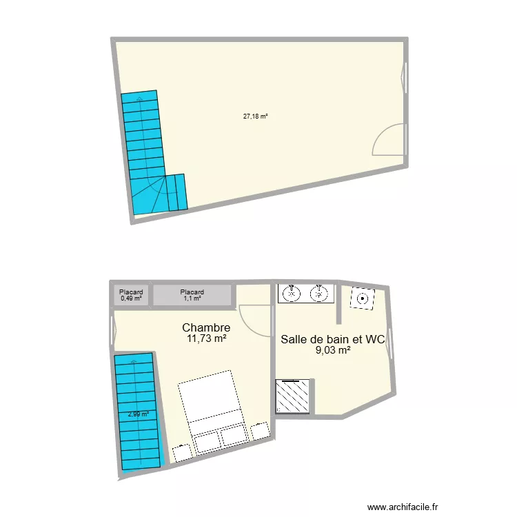 MARANDE 14 saint Pierre 54460 LIVERDIN. Plan de 6 et 53 m² MARANDE 14 saint Pierre 54460 LIVERDIN. Plan de 6 et 53 m²