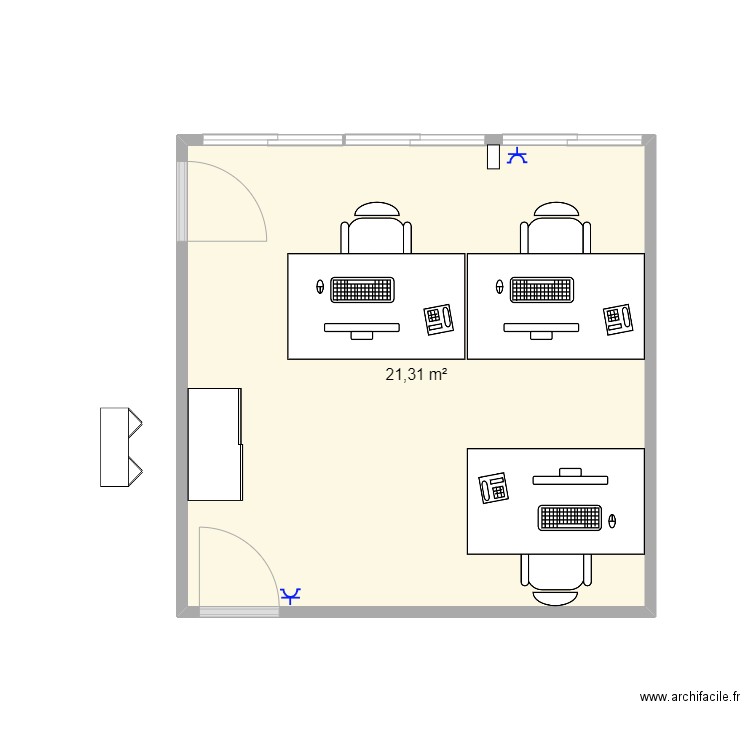 controle gestion. Plan de 1 pièce et 21 m2