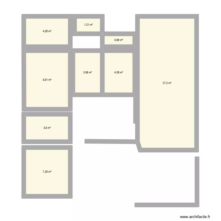 plan du service. Plan de 9  et 62 m²