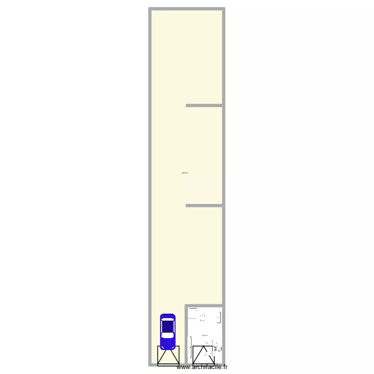 garage. Plan de 2 pièces et 316 m²