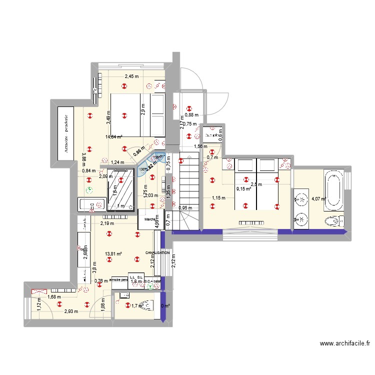 Bartavelles8. Plan de 6 pièces et 43 m2