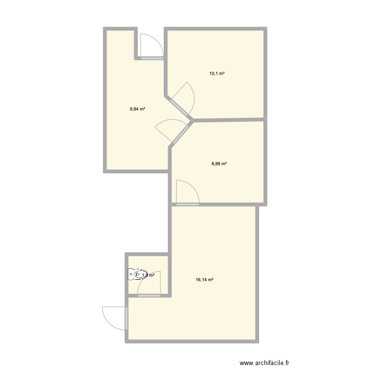 Local CYSOING. Plan de 5 pièces et 47 m2