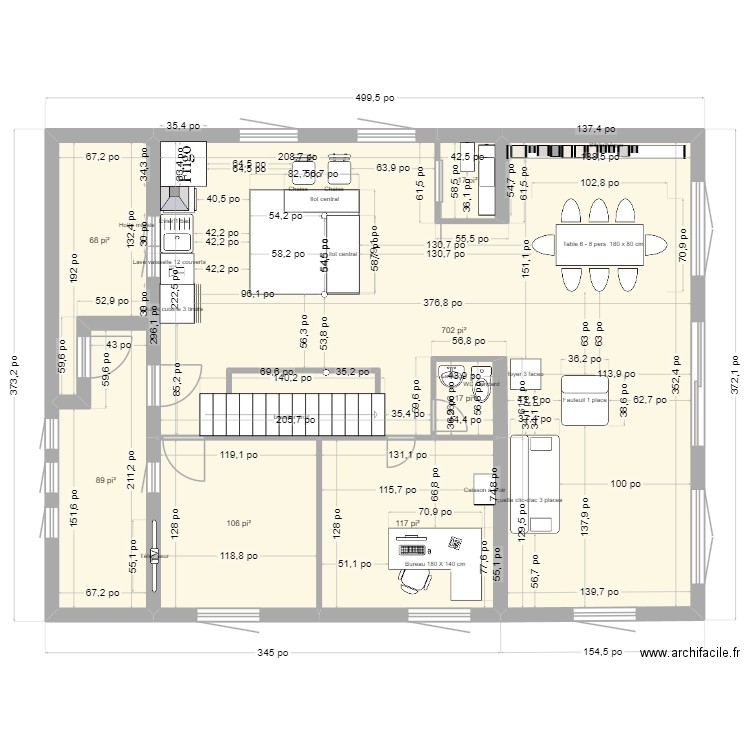 kamou3. Plan de 7 pièces et 104 m2