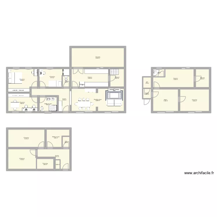 Noisy. Plan de 24 et 202 m² Noisy. Plan de 24 et 202 m²
