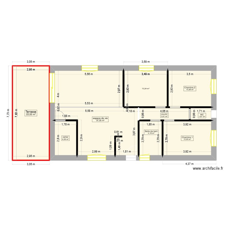 Rouffach 1. Plan de 9 pièces et 107 m2