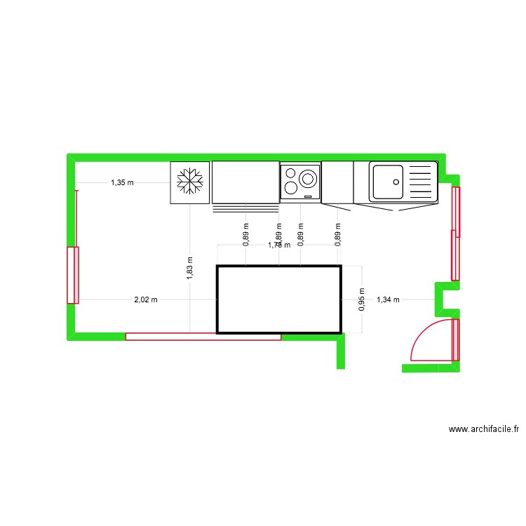 Cuisine. Plan de 0 pièce et 0 m2