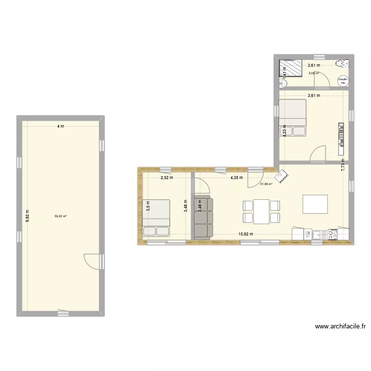 Chambornay les pin. Plan de 3 Pièces et 96 m²