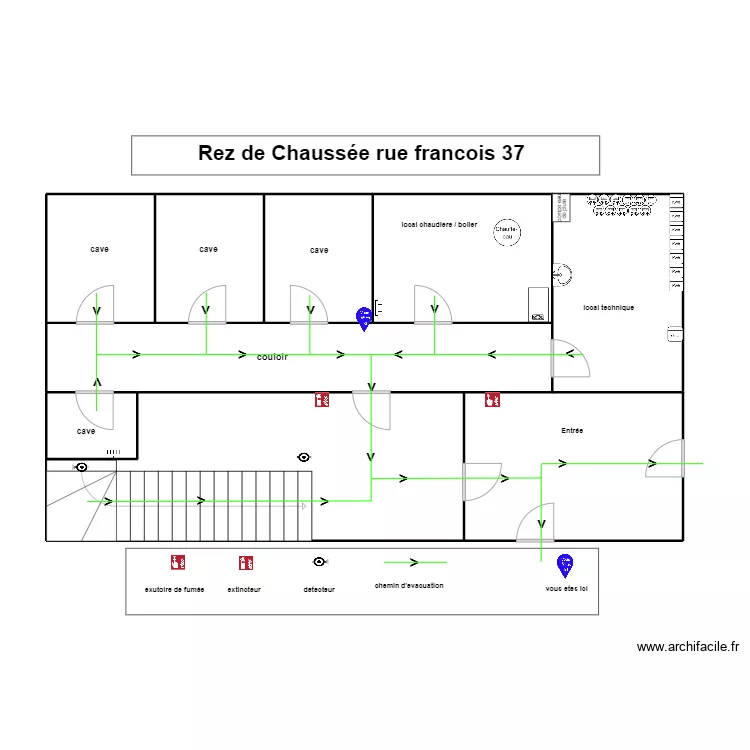 francois 37 rez de chaussee. Plan de 