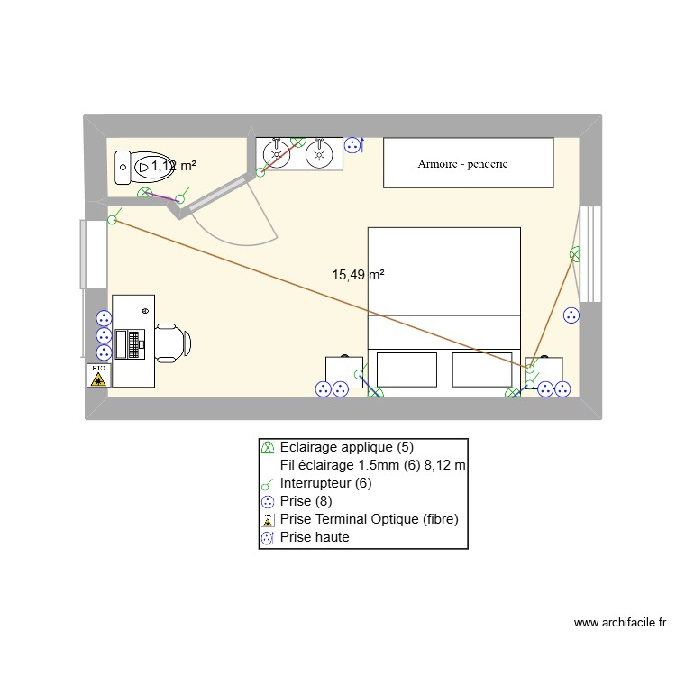 chambre. Plan de 0 pièce et 0 m2 chambre. Plan de 0 pièce et 0 m2