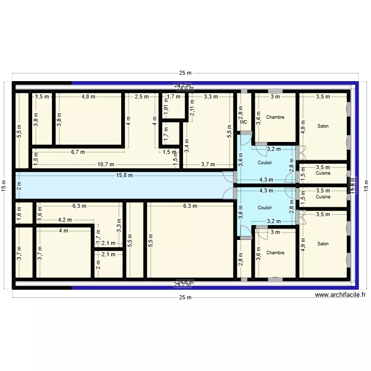 Plan de Terrain 25mx15m Client 36 42 42 94-V2. Plan de 53  et 612 m²