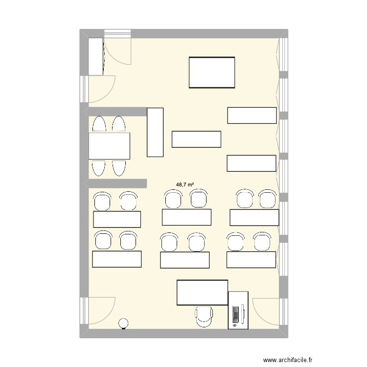 Perm. Plan de 1 pièce et 49 m2