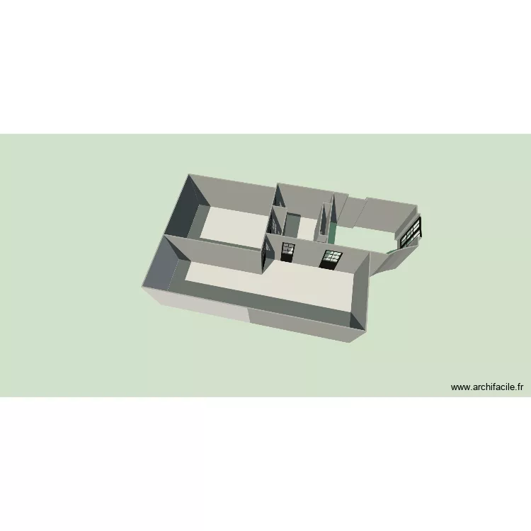 appart1. Plan de 4  et 52 m²