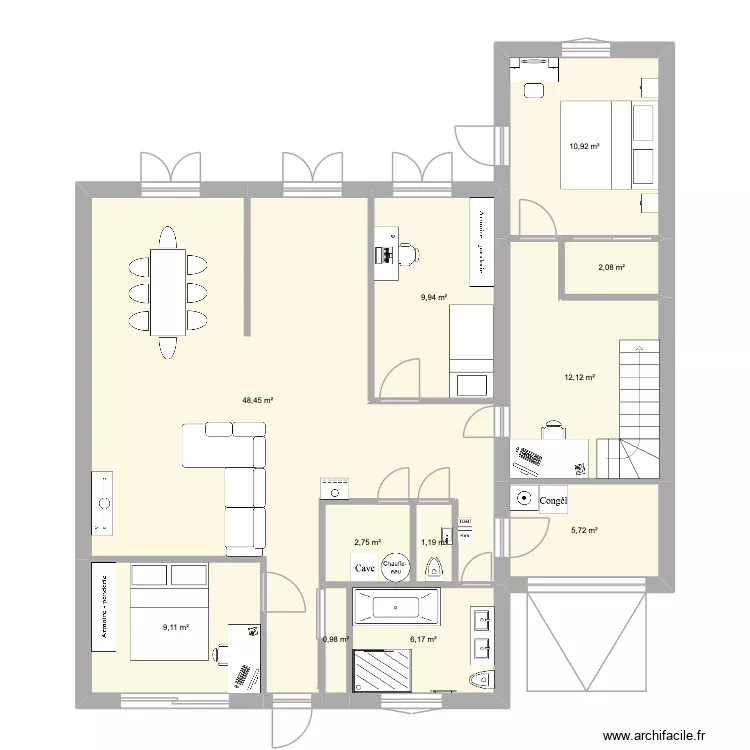 Br&eacute;montier2bis. Plan de 11  et 109 m²
