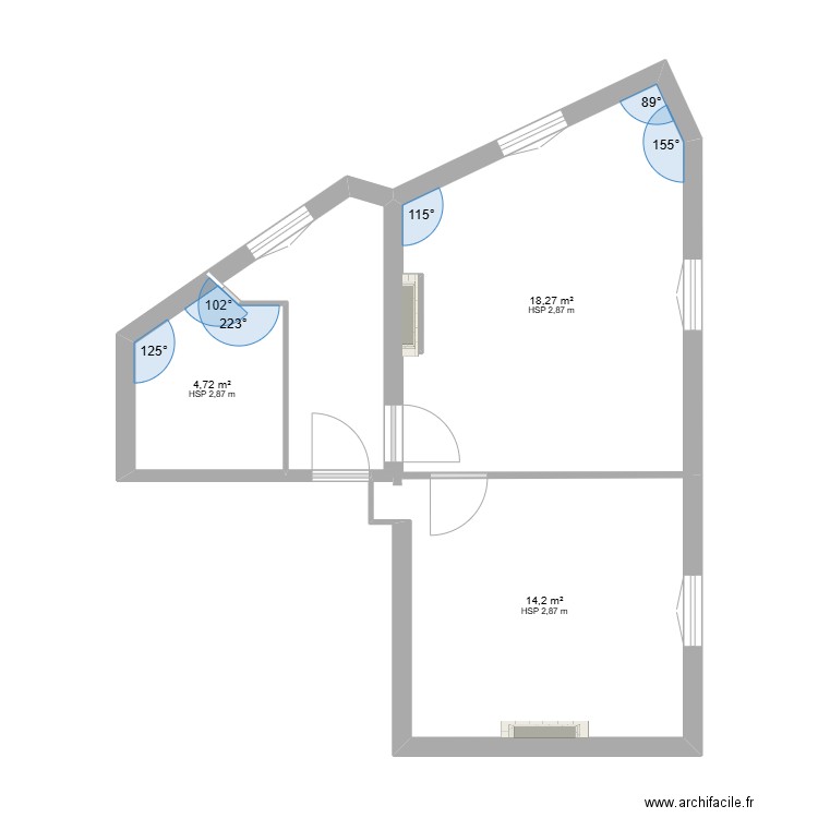 SIMONS 2. Plan de 3 pièces et 37 m2