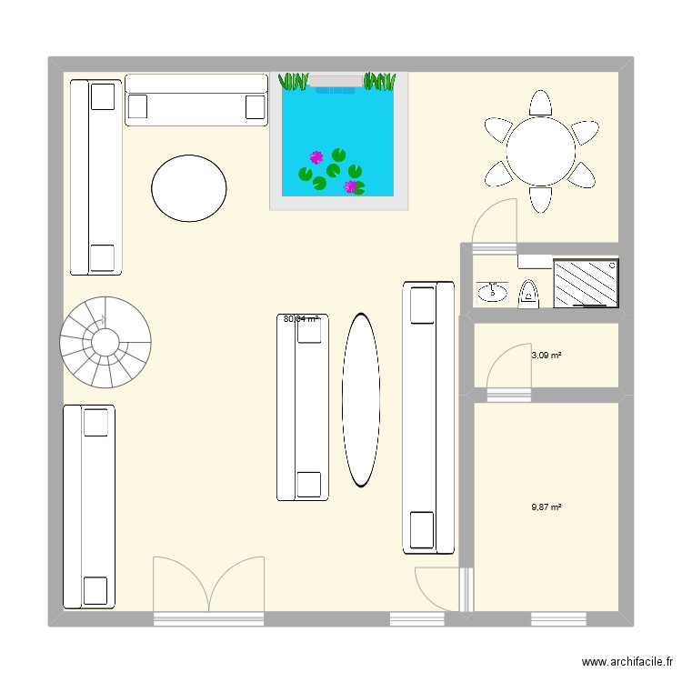 tamraght rdc. Plan de 3 pièces et 94 m2