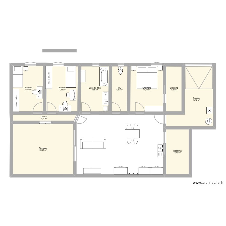 PLAN IDEAL MAISON. Plan de 10 pièces et 106 m2