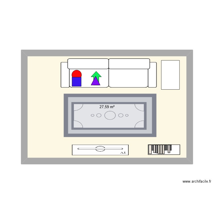 Massage 1. Plan de 1 pièce et 28 m2