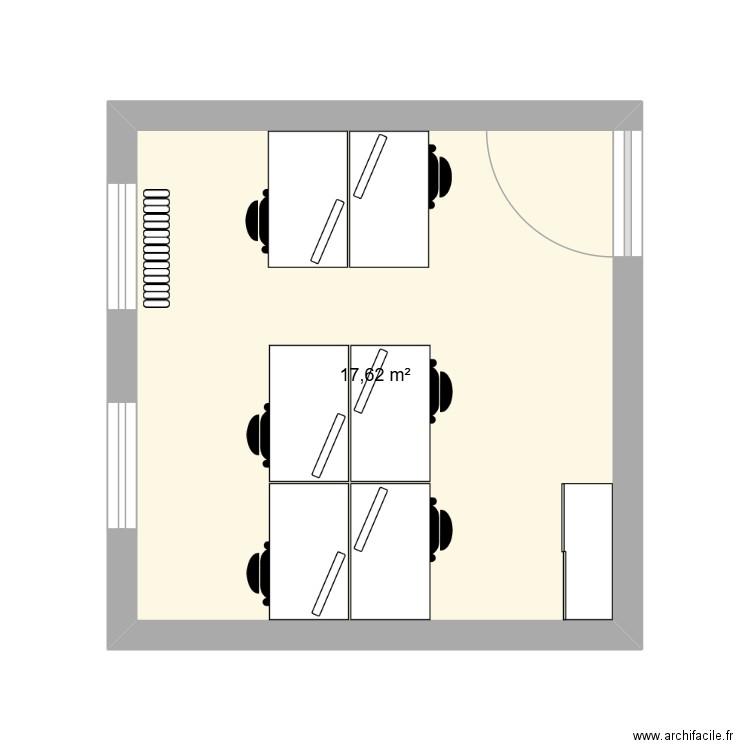Bureau 8 vb. Plan de 1 pièce et 18 m2