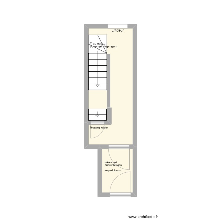 Inkomhal KZ329. Plan de 2 pièces et 9 m2