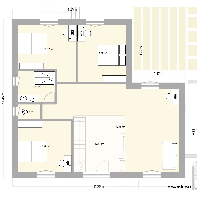 14-10 loupé. Plan de 15 pièces et 275 m2
