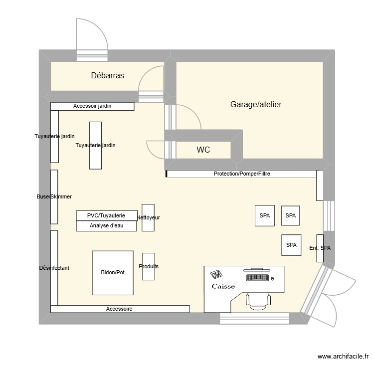 Plan magasin. Plan de 0 pièce et 0 m2