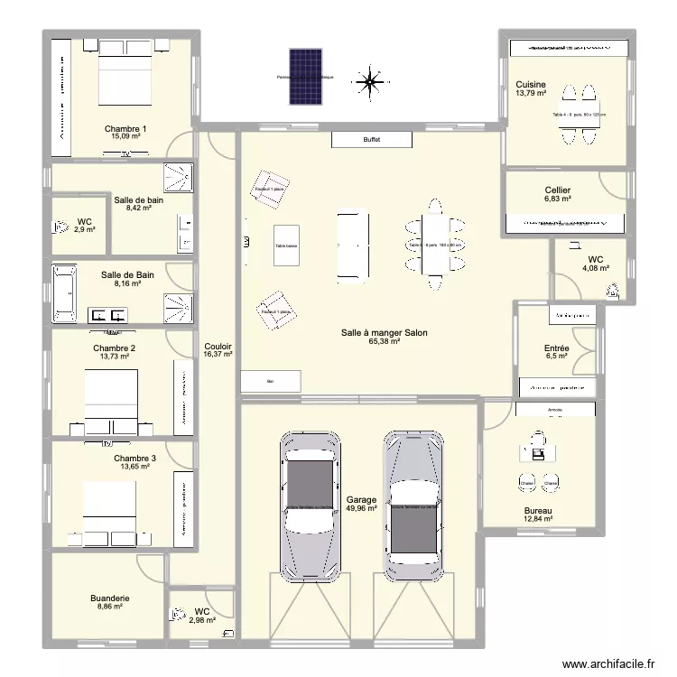 PLAN NATHAN. Plan de 16 pièces et 250 m²