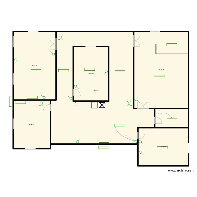 Circuit lumière MATERNITE GBAPKODJI. Plan de 7 pièces et 317 m2