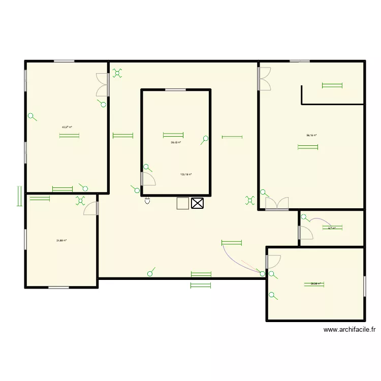 Circuit lumi&egrave;re MATERNITE GBAPKODJI. Plan de 