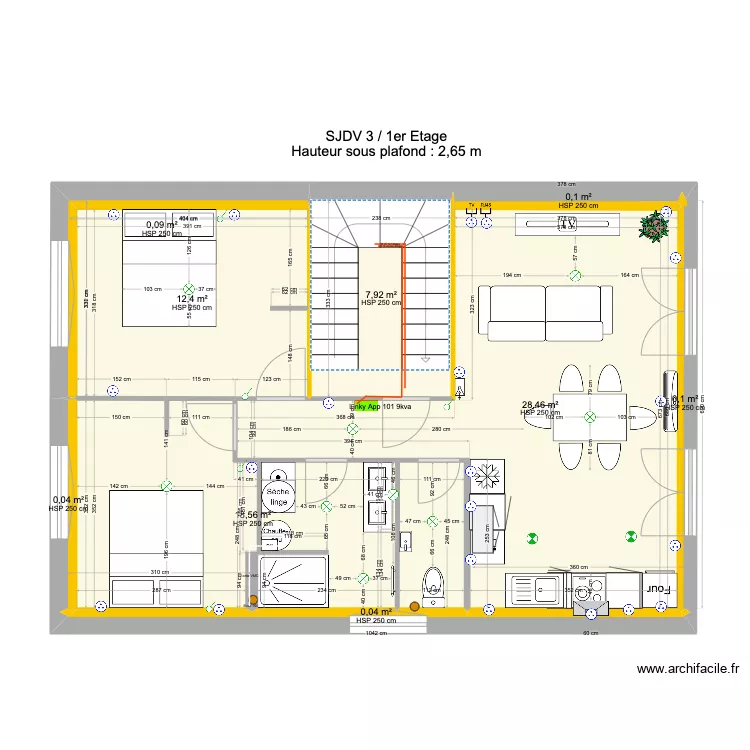 SJDV3 1 etage V1-9. Plan de 