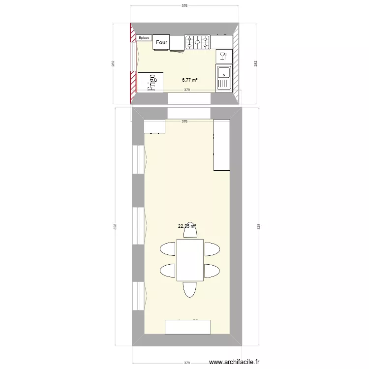 Am&eacute;nagement nouvelle cuisine piscine - 15 jan 25. Plan de 