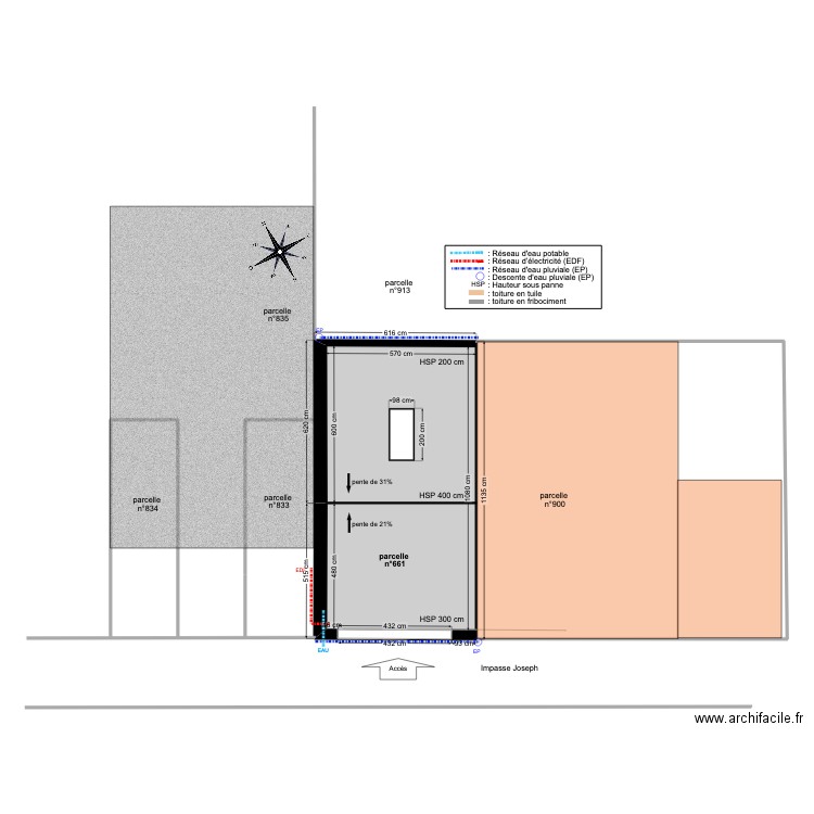 Plan de masse - État existant. Plan de 0 pièce et 0 m2
