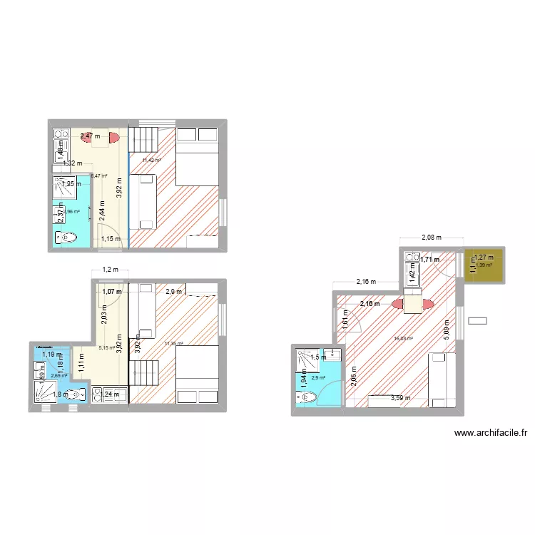 STUDIO N&deg;4/1/8. Plan de 