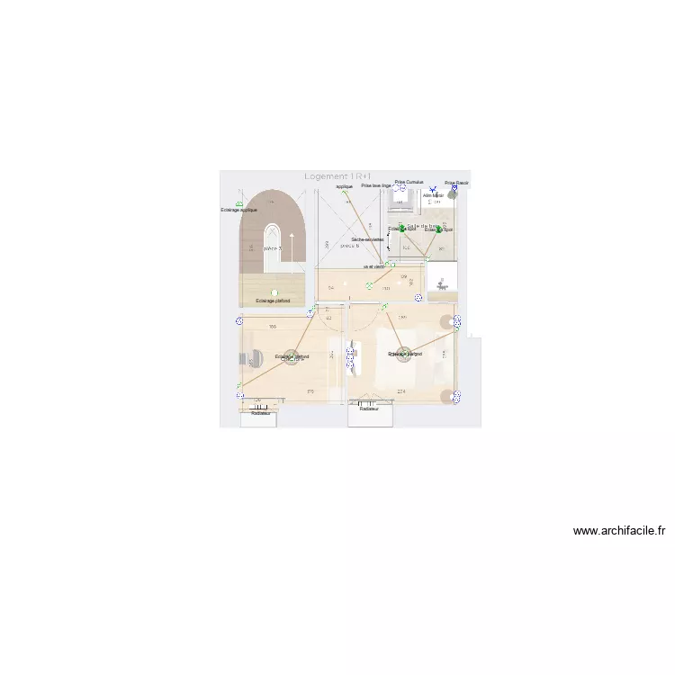 IDR PLOUAY LE BRUN Logement 1 R+1. Plan de 