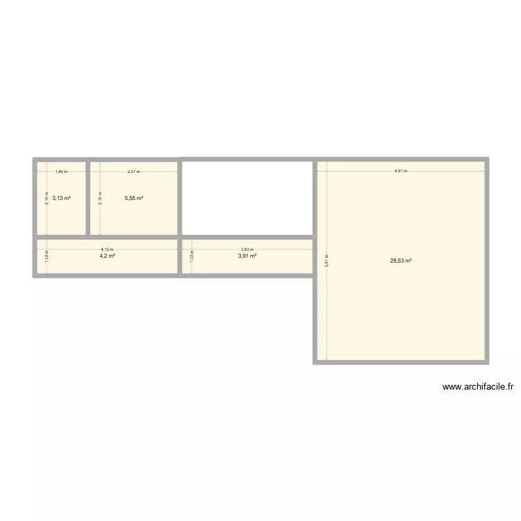 piece 1 etage. Plan de 5 et 48 m² piece 1 etage. Plan de 5 et 48 m²