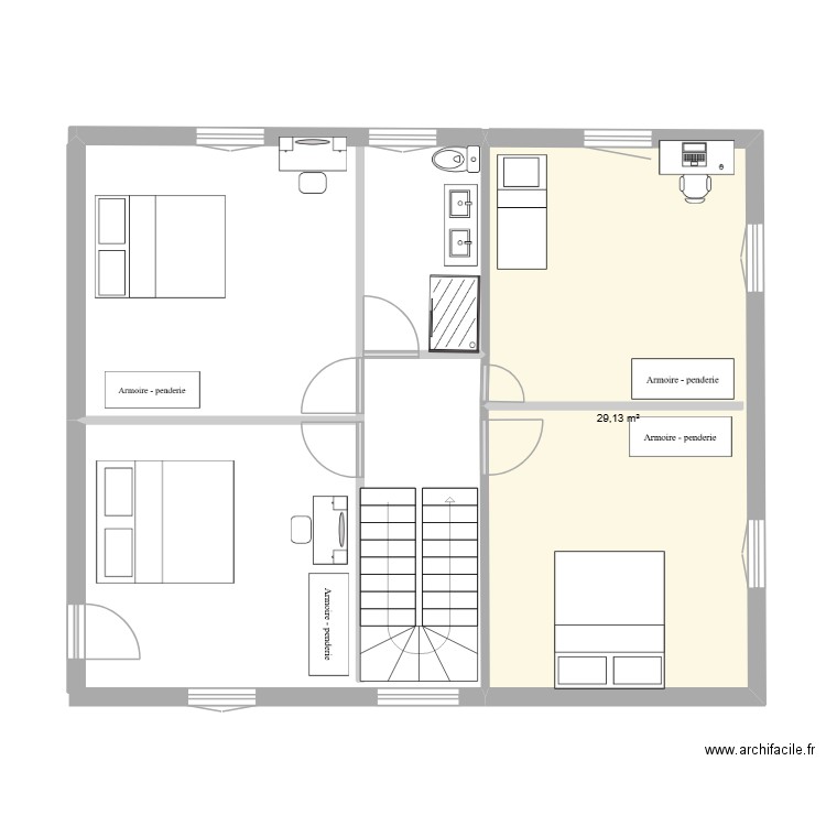 maison rehausse. Plan de 1 pièce et 29 m2