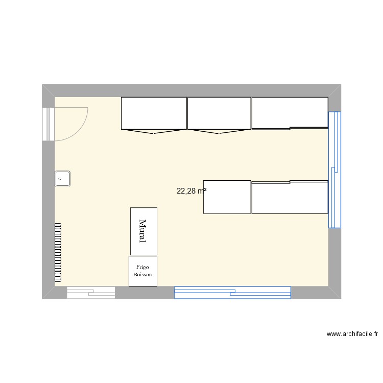 Ban Aladee Thai Restaurant. Plan de 1 pièce et 22 m2