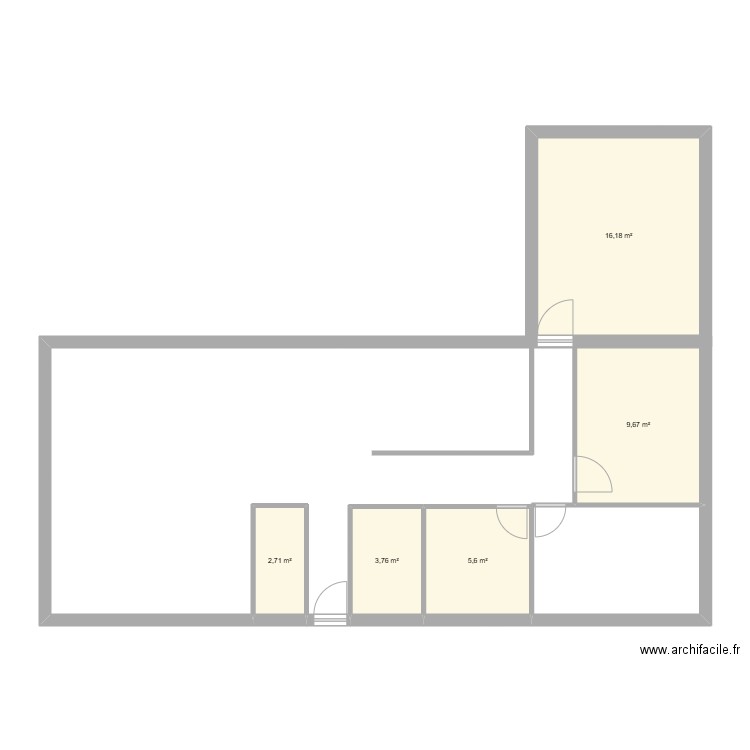 maison. Plan de 5 pièces et 38 m2