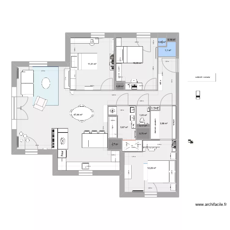 Plan. Plan de 15  et 96 m²
