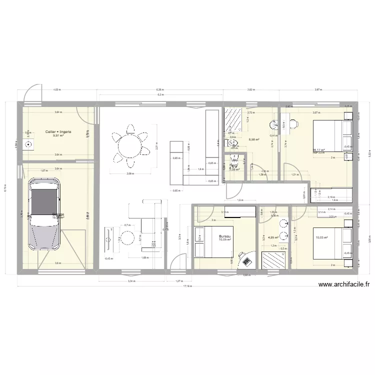 maison 3 chambres garage PMR. Plan de 8 et 81 m² maison 3 chambres garage PMR. Plan de 8 et 81 m²