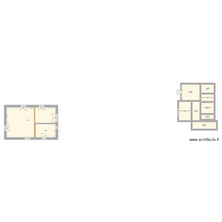 stage. Plan de 10 pièces et 100 m2