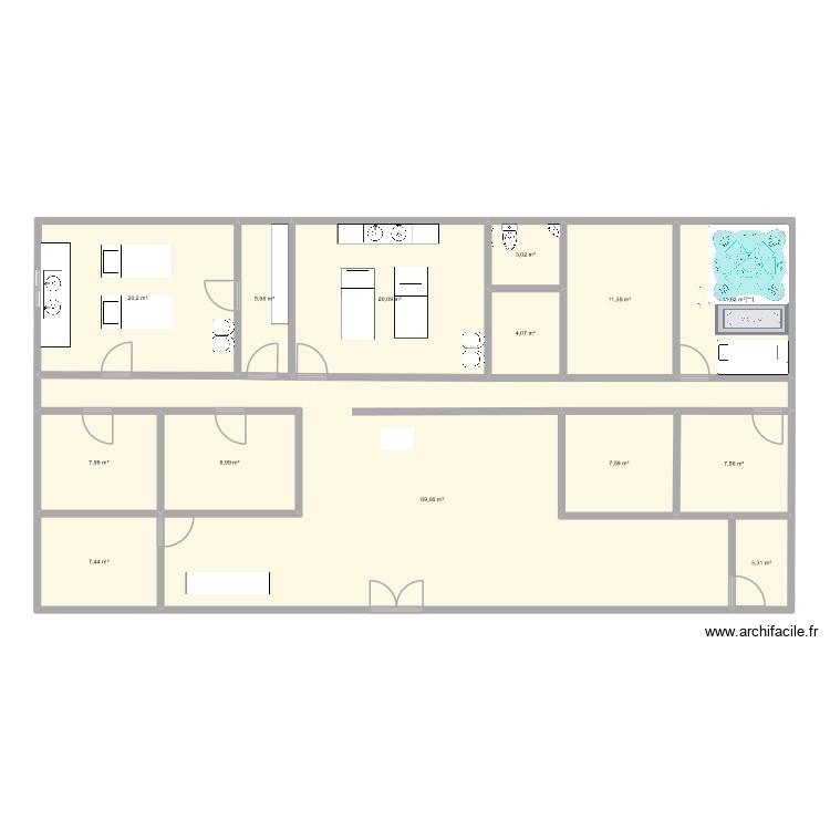 institut. Plan de 0 pièce et 0 m2