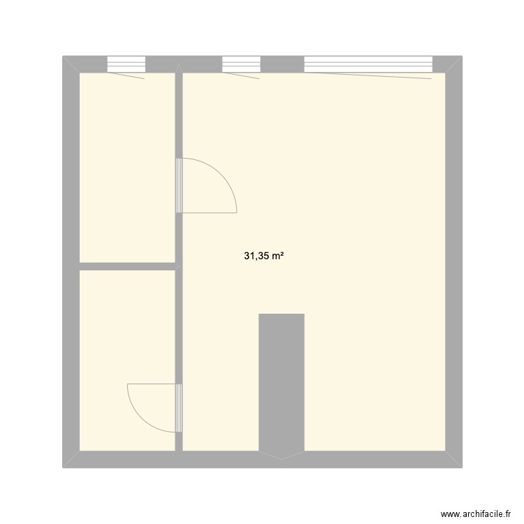 App. Tom. Plan de 1 pièce et 31 m2