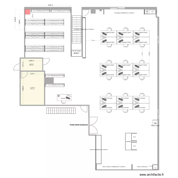 Projection seule O2 partagé - MAJ TFO. Plan de 4 et 16 m² Projection seule O2 partagé - MAJ TFO. Plan de 4 et 16 m²