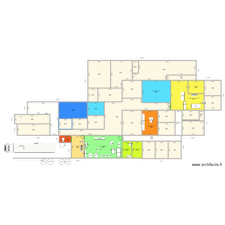 ADL - chupin. Plan de 39 pièces et 825 m2