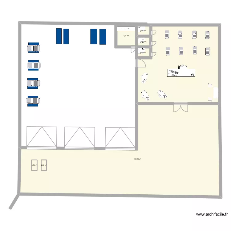 garage thibaut. Plan de 8  et 189 m²